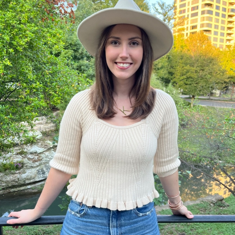 Cream Knit Rib Top